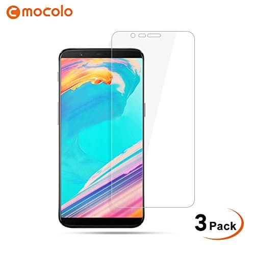 OnePlus 5T Screen Protector, Full Coverage Tempered Glass Screen Protector [0.3mm, 3D] [9H Hardness] [Crystal Clear] for OnePlus 5T Bubble-Free Film (Pack of 3)
