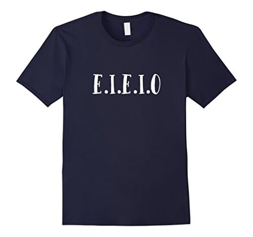 Men's E.I.E.I.O Funny Old McDonald Farm Nursery Rhyme T Shirt  Large Navy