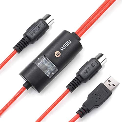 USB MIDI Cable Interface MIDI to USB in-Out Cable Converter for Mac PC Laptop to Music Piano Keyboard 6.5ft