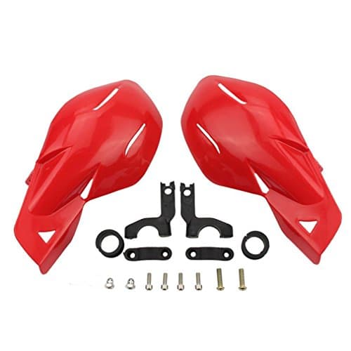 ZEWAN 7/8" Handlebar Hand Brush Guards Protector Handguards Assy for Honda Kawasaki Yamaha Suzuki Motocross Motorcycle Off-road Pit Dirt Bike ATV (Red)