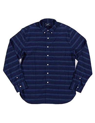 Grayers Men Large Long-Sleeve Striped Button Down Shirt Blue L