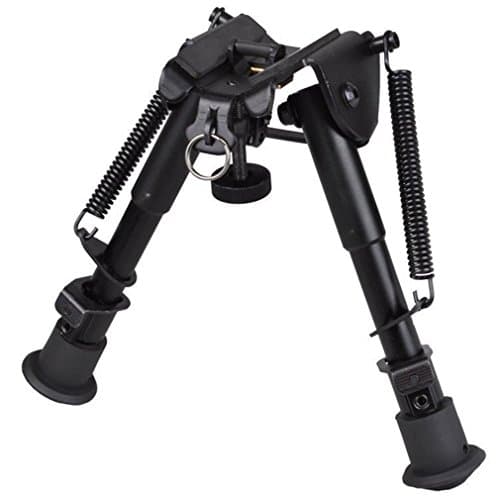OUPOD Tactical Bipod, Adjustable Handy Spring Return Sniper Hunting Tactical Rifle Bipod,Rubber Feet，Leg Height: 6" - 9"