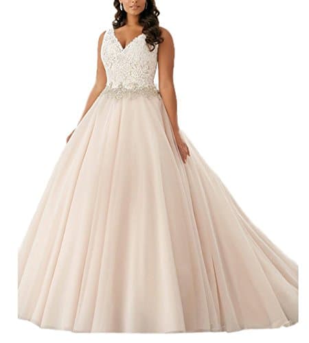 Mella Women's Wedding Dresses 2017 for Bride Plus Size Wedding Dresses for Bride 2017 Ivory-20W Plus Size