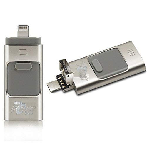 morePower2you Apple iPhone USB Flash Drive 32GB i-Flash U-Disk Memory Stick Pen Drive for iPhone & iPad, Android Cell Phone and Computer - Silver