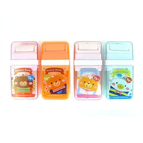 Funny Bear Clean Up Roller Eraser Fresh &amp; Cute 4pcs Set