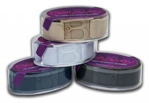 Beltaway Flat buckle Belt PLUS SIZE 4 PACK: Black, Denim, White & Sand