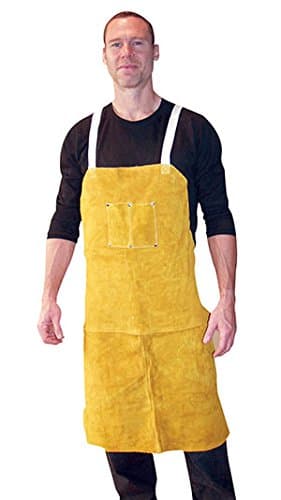 24" x 36" Leather Bib Apron w/ 2 Chest Pockets, Back Straps w/Side Release Buckles (4/Pack) - R3-4236