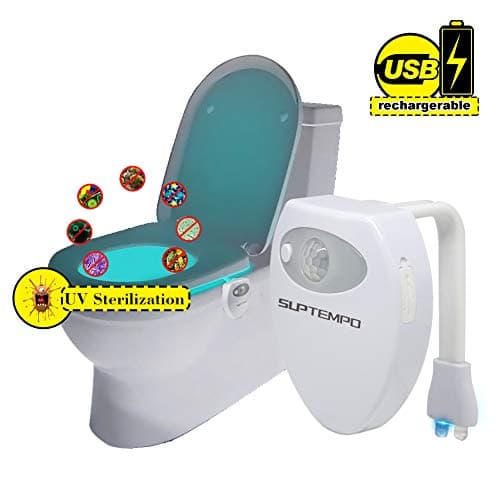 Rechargeable Toilet Light LED Sensor Motion Activated Bathroom Night Light (16 Colors)