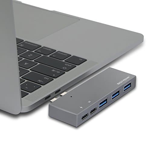 USB C Hub, SIDARDOE Type-C Hub Adapter with 50Gbs Thunderbolt, USB-C port, 3 USB 3.0 ports for MacBook pro 2016/2017 13" and 15"[Gray]