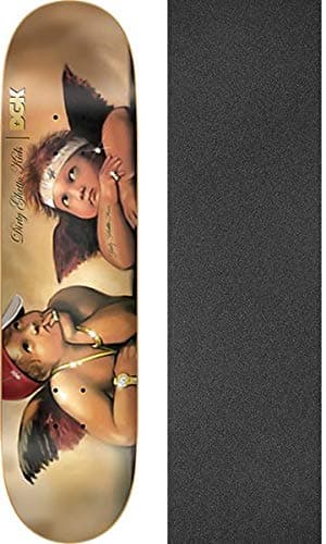 Cherubs Skateboard Deck - 8.38" x 31.875" with Mob Grip Perforated Black Griptape - Bundle of 2 Items