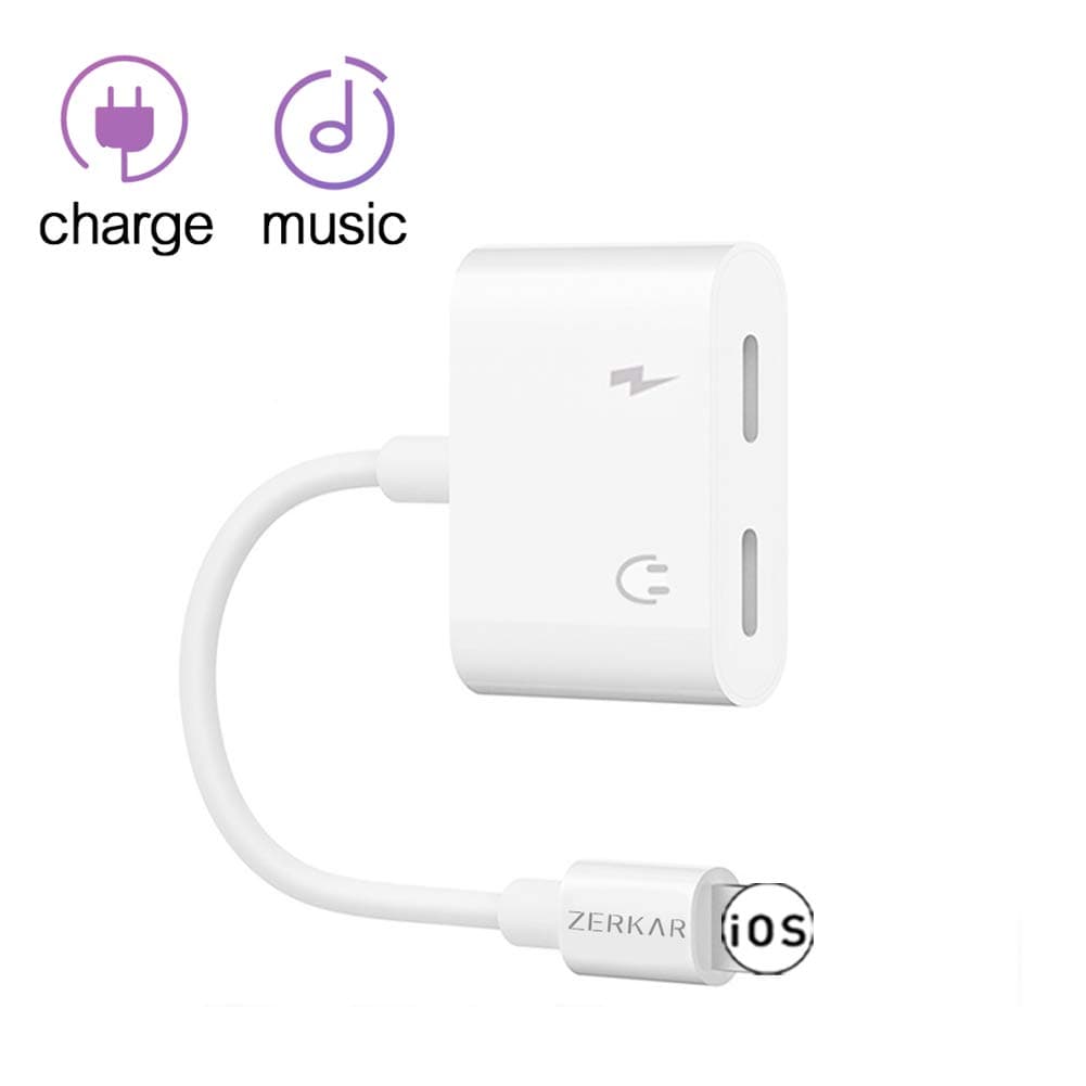 Headphone Adapter for iPhone to 3.5mm AUX Audio Cable, Earphone Splitter for iPhone to 3.5mm Headphone Dongle Jack Compatible with iPhone 12/11/11Pro/XS Max/XR/X/8/7/6/Pad(Not Support Call)