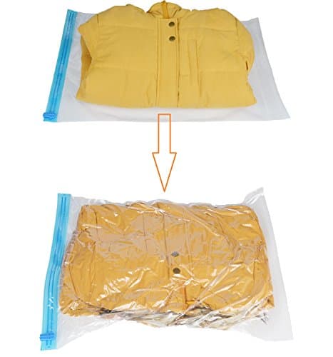 Travel Space Saver Bags Roll-Up Compression Storage Medium to Large No Vacuum Needed Packing Organizers Transparent Travel and Home Storage Bag Pack of 8 Bags (28"20"(5070cm), Transparent)