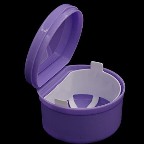 XMshop Denture Bath - Storage Container for Soaking Dentures, Retainers &amp; other Dental Appliances--purple