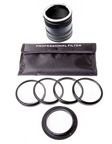 Optodio Macro Photography 8-in-1 52mm Kit - Reverse Ring, Close-Up Lenses Metal Extension Tube Nikon DSLR