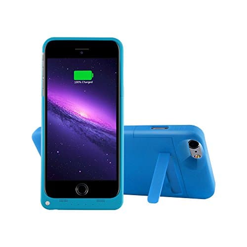 YHhao 5000mAh Charger Case for 5.5' iPhone 6 Plus /6S Plus, Slim Fit Slider Design, Portable Battery Bank with Stand(Please use your original lightening for charging) - Blue