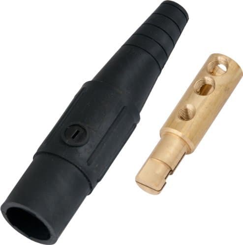 Marinco CLS2MB-A CLS Cam Type, Series 16 Inline, Single Pin Connector, 400 Amp, 600 Volt, #6 - #2 AWG, Male - Black (A) by Marinco Power Products