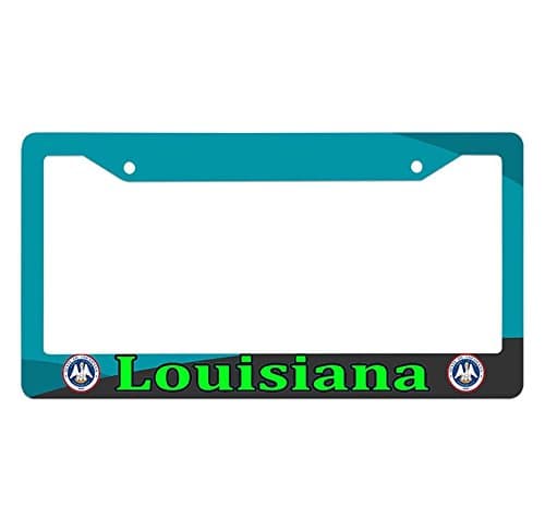 Nuoyizo Louisiana License Plate Frame，Customized Auto Car Frame Plastic License Plate Cover With Two Holes And Two Chrome Screw Caps
