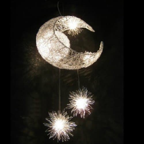 Aluminum Wire Moon Star Pendant Lamp