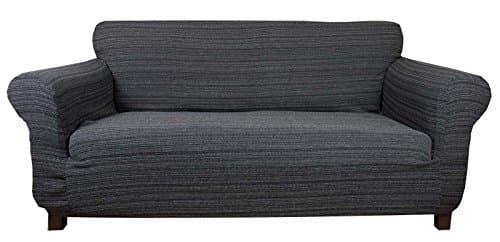 Stretch Elastic Sofa Cover (black - gray) for 3 Seater Settee slipcover black/grey