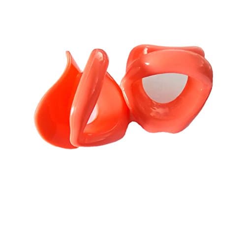 2 Pcs Silicone Lips Face Slimmer Lip Exerciser Muscle Lips Trainer Tightener Face-lift Slimmer Anti-Wrinkle Anti-Aging Skin Care Product for Women (Red)