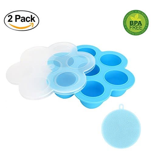 Widras Silicone Egg Bites Molds for Instant Pot Accessories - Fits Instant Pot 5,6,8 qt Pressure Cooker, Reusable Storage Container and Freezer Tray with Lid + Bonus Silicone Sponge