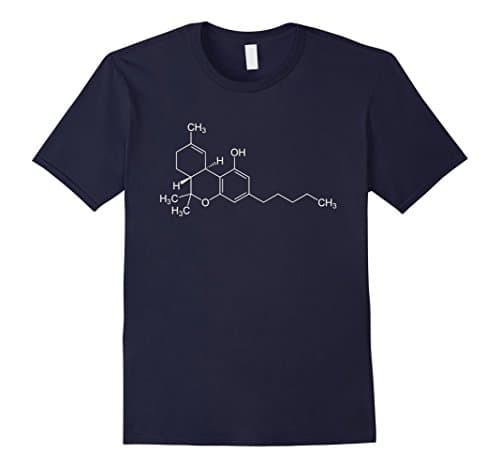 Mens THC Molecule Tetrahydrocannabinol T-Shirt Medium Navy