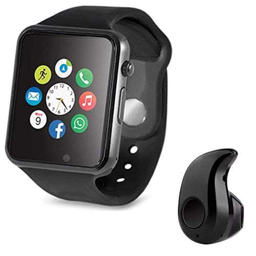 RapGear RaptasCo A1 Bluetooth Smartwatch with Camera/Sim Support and S530 Bluetooth 40 Headset for Android/iOS Devices