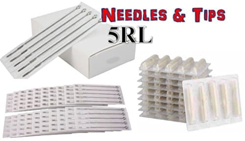 50 Pieces Disposable Assorted Sterilize Tattoo Needles and Tips 5RL