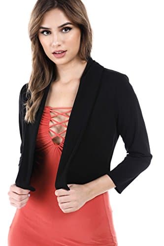 Women's Slim Fit One Button Office Knit Blazer Jacket,Made in USA (Small-3XL)