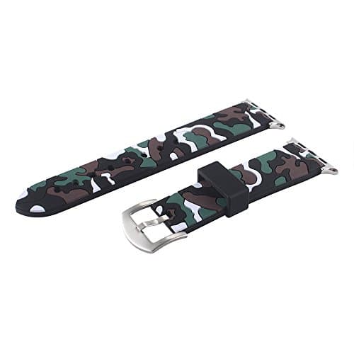 EAXUN Apple Watch Band Camouflage Sport Loop 42mm with Soft Silicone Rubber Watch Strap Camo for iWatch Series 1 Series 2 (Camo White)