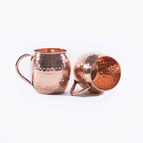 Moscow Mule Mugs - Perfect Handle Size - 100% Copper Hammered 16oz, Great Combo Packs Available