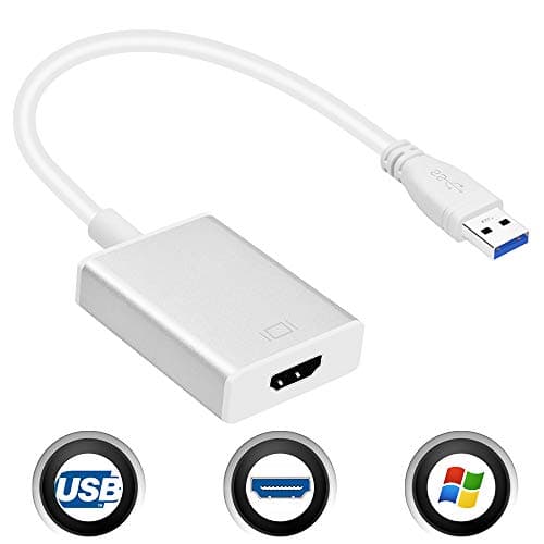 USB to HDMI Adapter, USB 3.0 to HDMI Cable Adapter 1080P Display Converter Audio Video Output for Secondary Monitor for Laptop HDTV Desktop with Windows XP/7/8/8.1/10 PC(NO MAC & Vista)