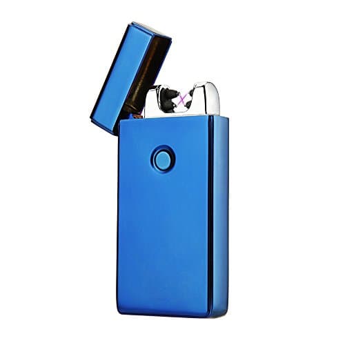 Regality USB Rechargeable Windproof Flameless Electric Plasma Arc Lighter Set, USB Charging Cable, Elegant Gift Box (Mazarine Blue)