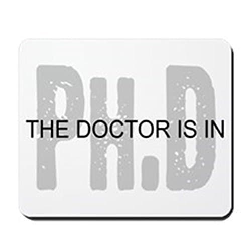 Gaming Mouse Pad for Notepad Phd The Doctor Is In Non-slip Rubber School Desk Decor Mouse Pad for Laptop 10 x 8 Inch