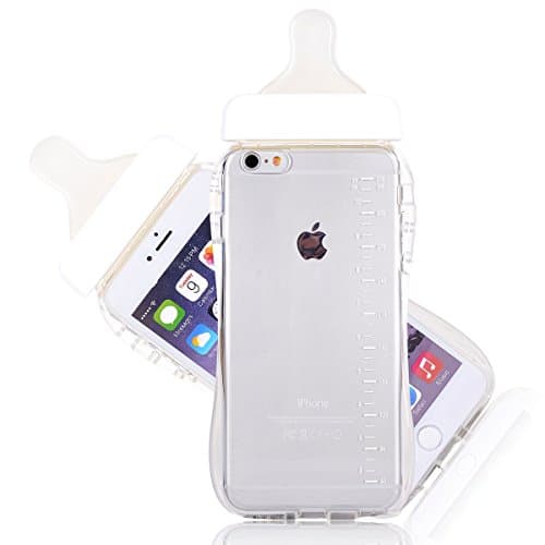 7 Plus Case, CHIBI Cute Baby Pacifier Milk Feeding Bottle Shape Soft TPU Clear Case Back Cover for iPhone 7 Plus 5.5inch (White)