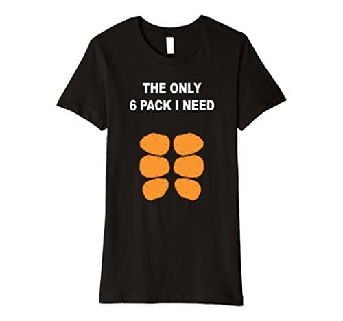 Womens Six Pack Chicken Nugget Tee Shirt Medium Black
