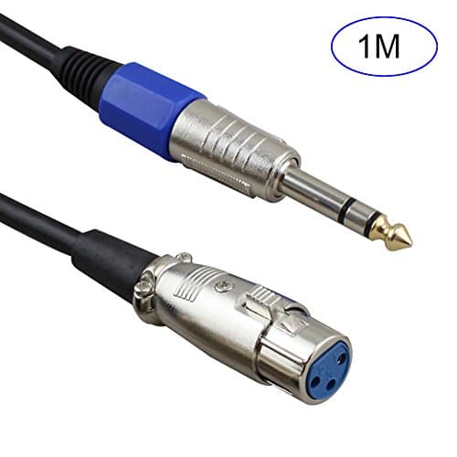 xlpace 1/2/3/5/10m Microphone Wire Cord XLR Female To Jack 6.35/6.5mm Male Plug Audio Lead Microphones Cable