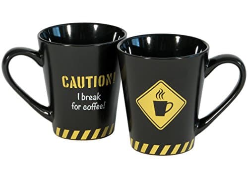 Caution I Break For Coffee Construction Humorous 11 Oz Ceramic Coffee Mug