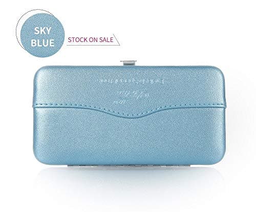 Small Tweezers Case for Eyelash Extensions Individual Makeup Tools Storage Scissors Lash Brush and Tweezers Bag 9 Colors by Yelix (Sky Blue)