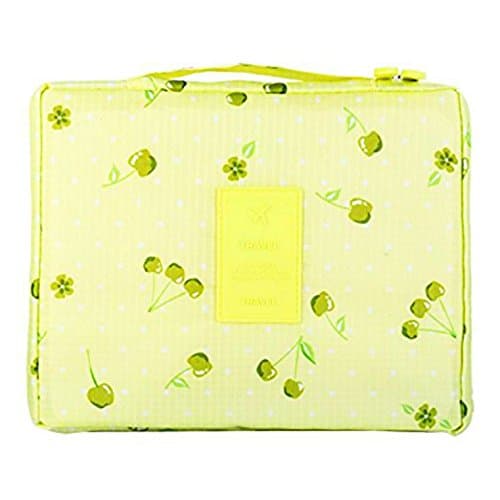 TZWNS Multi-function Makeup Cosmetic Bag Toiletry Travel Kit Organizer (Green Cherry)