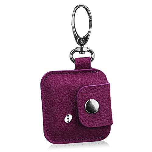 WkHocYHm Case For Tile Mate / Tile Sport / Tile Style Case with Carabiner Keychain PU Leather Protection (Purple)