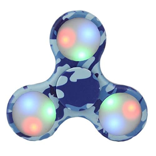 Tri-Spinner LED Fidget Spinner Toy Colorful Lighting Effects, Helps Stress Reducer Relieves ADHD Anxiety for Kids &amp; Adults