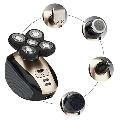 Earlyheart 5 In 1 Men's Five-Head Shaver Multi-Function Shaving Nose Hair Trimmer Wash Face Cleansing Instrument For Man IPX7 Waterproof [Energy Class A]