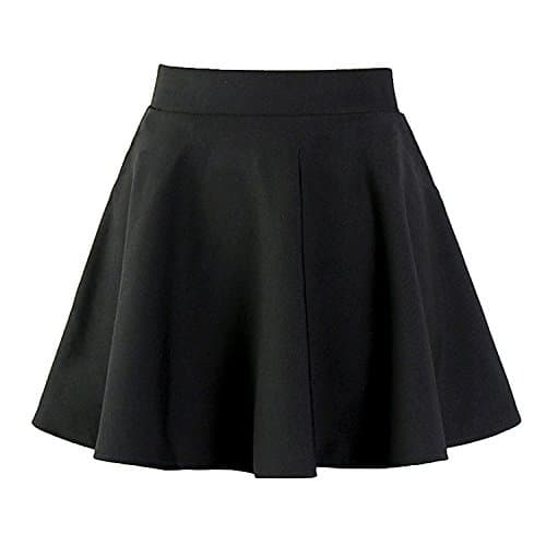 Womens Basic Versatile Stretchy Flared Short Skater Skirt