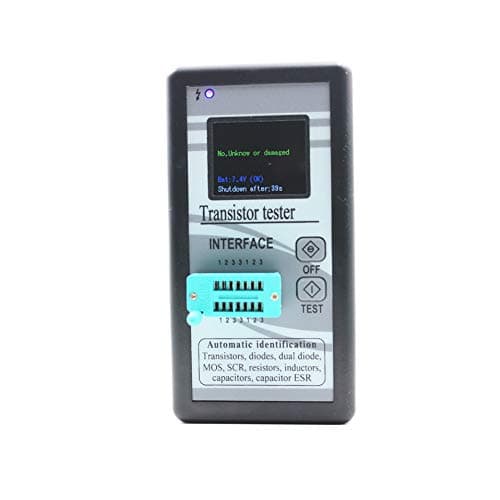 IOIOA Transistor Tester, Transistor Diode Resistor Inductor Capacitance MOS SCR ESR Meter Automatic Checker Detector for Automatic Detection of NPN and PNP Transistors