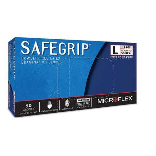 Microflex SG-375-M Latex SafeGrip Gloves, 11.4", Medium (Pack of 500)