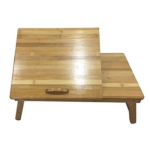 Laptop Study Desk Fashion Creative Elegant Foldable Hidden Small Board with 53cm Trendy Adjustable Home & Office Bamboo Computer Desk Simple