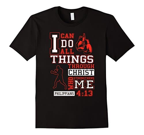 Mens Boxing I Can Do All Things T-shirt Small Black