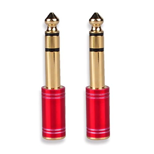 Conwork 3.5 mm to 1/4 inch Adapter, 6.35mm (1/4 inch) Male to 3.5mm (1/8 inch) Female Stereo Audio Connector Gold Plated (2-Pack)