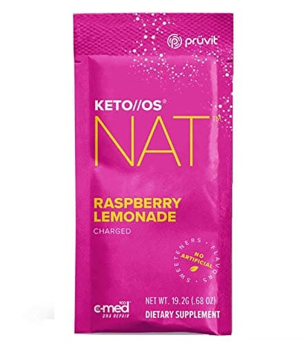 Keto//OS NAT Raspberry Lemonade, Beta Hydroxybutyrates Exogenous Ketones Supplements for Fat Loss, Workout Energy Boost (3 Sachets)